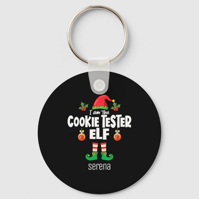 Chaveiro Cookie Tester Elf Family Matching Christmas Name  (Frente)
