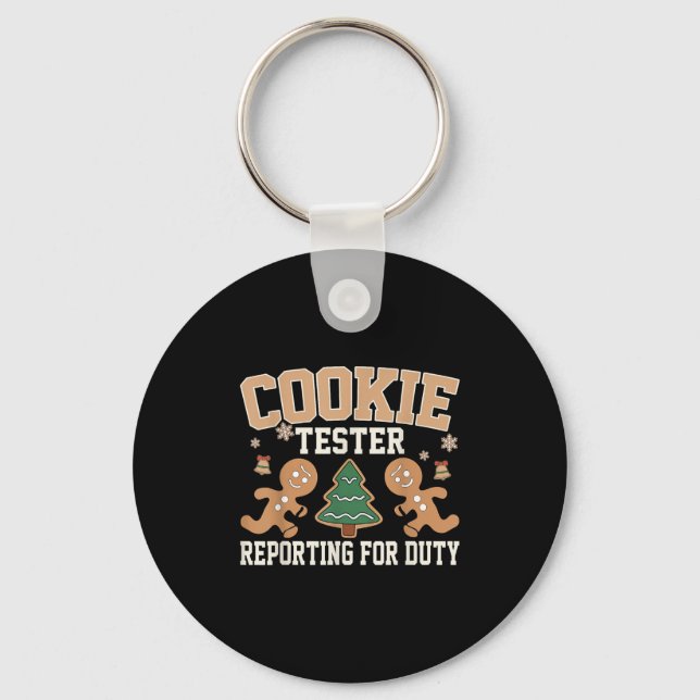 Chaveiro Cookie Tester Reerguendo Por Noite Engraçado Xma (Frente)