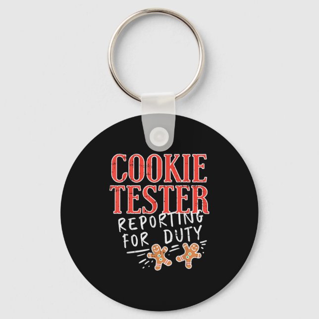 Chaveiro Cookie Tester Rerting Duty Funny Christmas Xmas Ki (Frente)