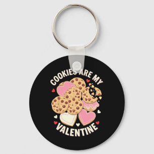 Chaveiro Cookies São Meu Namorado Coração de Chocolate Chip