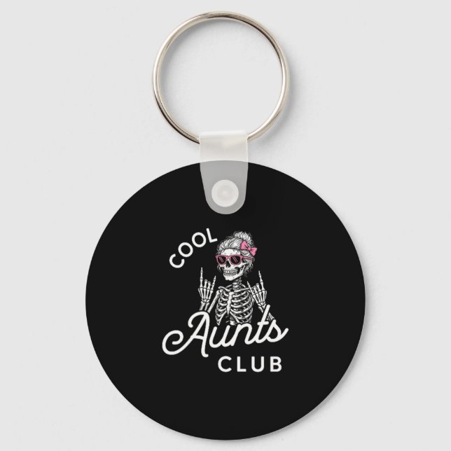 Chaveiro Cool Aunt Club Funny Skeleton Family Kids Women  (Frente)