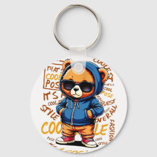 Chaveiro Cool Bear in Hoodie and Sunglasses
