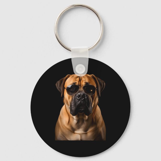 Chaveiro Cool Dog Sungles Bullmastiff Funny Look  (Frente)
