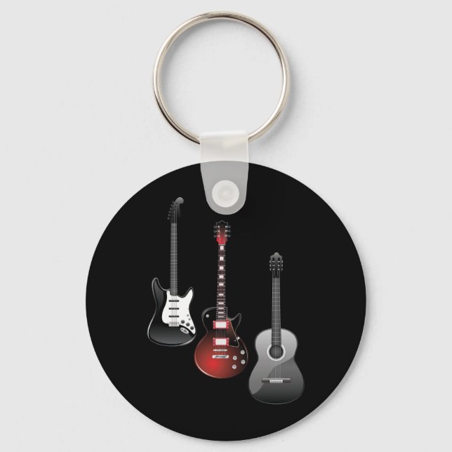 Chaveiro Cool Electric Guitars for Music Lovers Custom Gift (Frente)