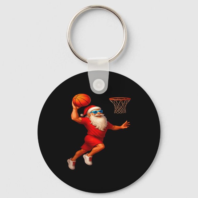 Chaveiro Cool Santa Basketball Player Dunking Xmas Christma (Frente)