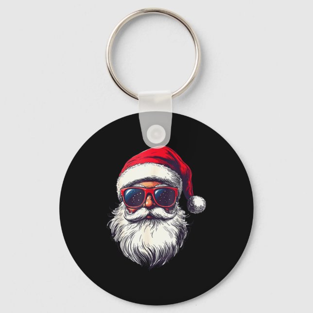 Chaveiro Cool Santa Claus Face Retro Sungles Christmas Men  (Frente)