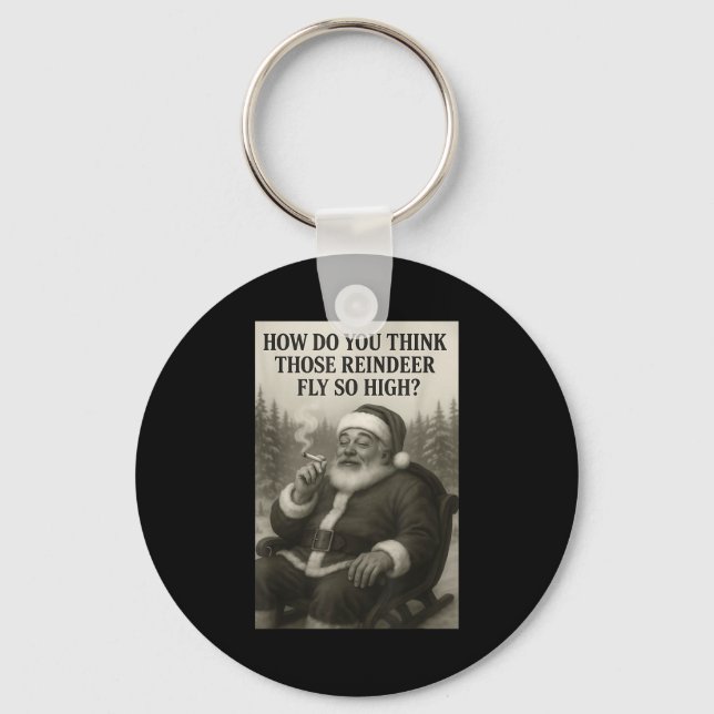 Chaveiro Cool Santa Claus Smoking Weed Christmas Quote  (Frente)