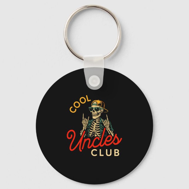 Chaveiro Cool Uncles Club Shirt Funny Skeleton Retro Uncle  (Frente)