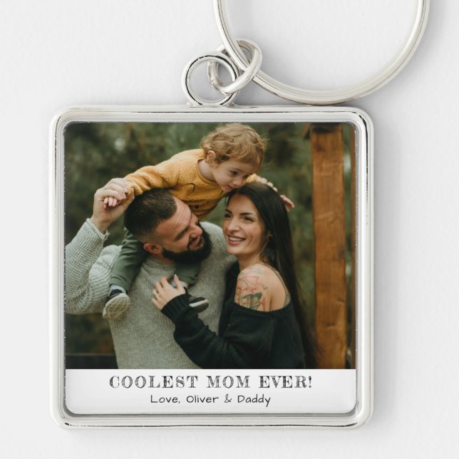 Chaveiro Coolest Mom Ever Photo Mother's Day Memories Gift (Frente)