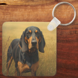 Chaveiro Coonhound Preto e Castanho