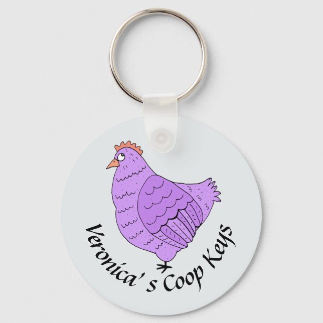 Chaveiro Coop de frango bonito personalizado (Frente)