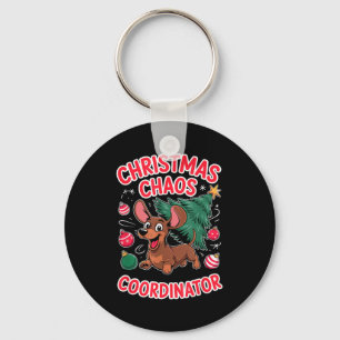 Chaveiro Coordenador de Caos de Natal Cachorrinho de Natal