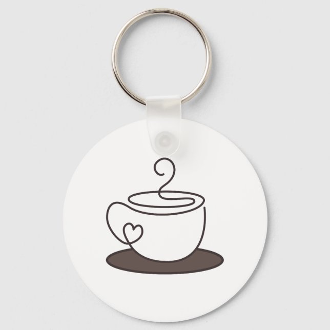 Chaveiro Copo de café com etiqueta (Frente)