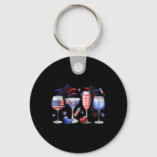 Chaveiro Copo de Vinho Engraçado Vermelho Branco Azul Fogos
