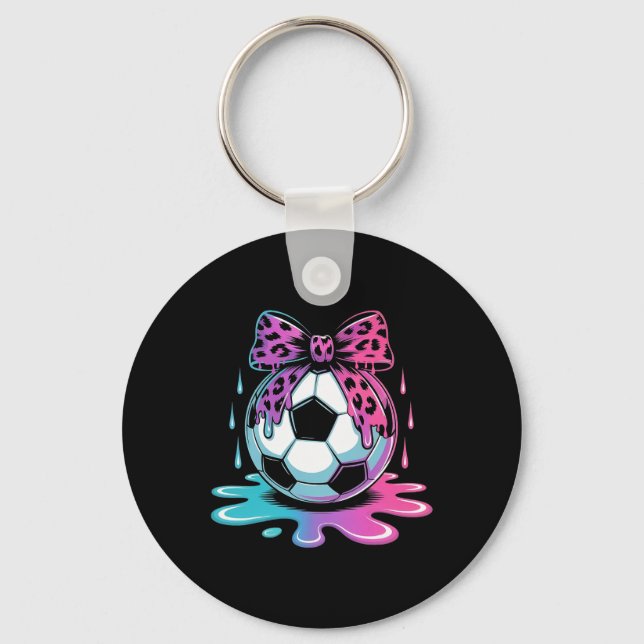 Chaveiro Coquete de Futebol Pingando Laço de Leopardo Futeb (Frente)