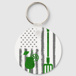 Chaveiro Coquetel e jardinagem - Bandeira Americana Vintage