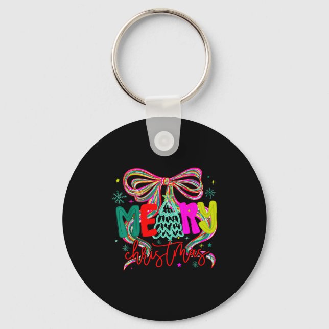 Chaveiro Coquette Bow Funny Merry Christmas Tree Cute Xmas  (Frente)