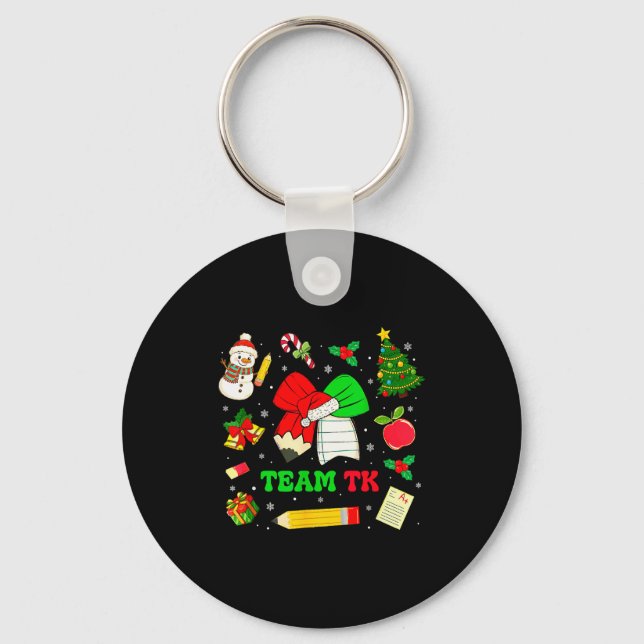 Chaveiro Coquette Bow Team Tk Christmas Transitional Kinder (Frente)