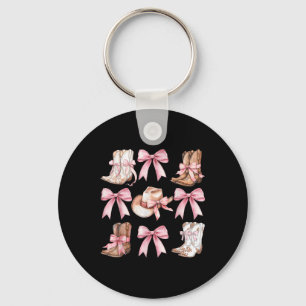 Chaveiro Coquette Cowgirl Boots com Arcos Rosa Y2