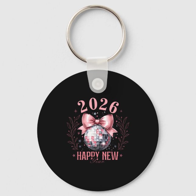 Chaveiro Coquette Happy New Year Party 2026 Family Women Gi (Frente)