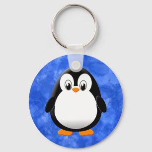 Chaveiro Cor Azul De Cartoon Pinguim-Cinto