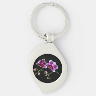 Chaveiro Cor branca rosa-orquídea em preto pálido e suave