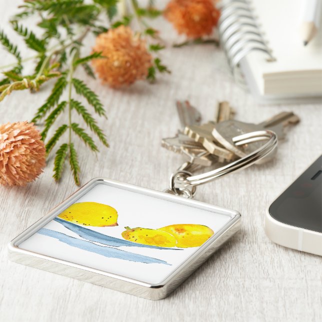 Chaveiro Cor da água fruta amarela limões (Lateral)