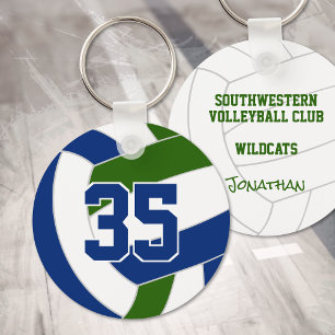 Chaveiro Cor da equipe de vôlei verde-azul personalizada