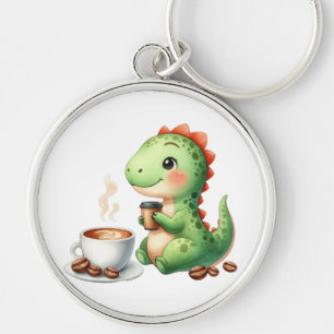 Chaveiro Cor d'água Dinossauro Cinto Premium Round grande