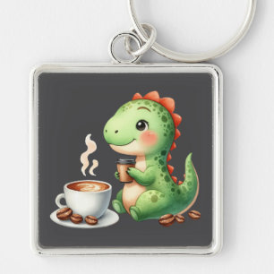 Chaveiro Cor d'água Fita Dinossauro Premium Square grande