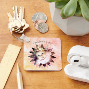 Chaveiro Cor de Água do Pastel de Foto em Forma de Flor Per