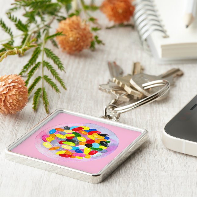 Chaveiro Cor-de-água doce de geleia (Lateral)