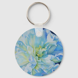Chaveiro Cor de água floral azul Elegante