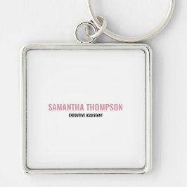 Chaveiro Cor-de-rosa-chic moderno, branco e preto