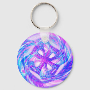 Chaveiro Cor-de-rosa cibernético e azul