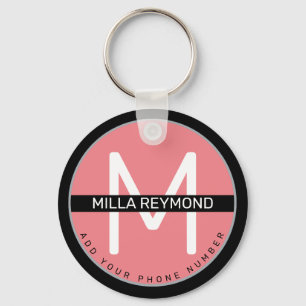 chaveiro cor-de-rosa com nome