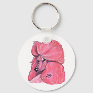 Chaveiro cor-de-rosa da caniche