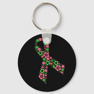 chaveiro cor-de-rosa da fita da flor - preto