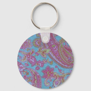 Chaveiro cor-de-rosa de Paisley
