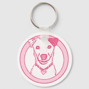 Chaveiro cor-de-rosa do cão