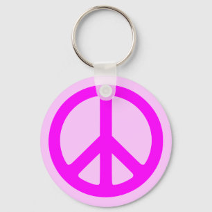 Chaveiro cor-de-rosa do símbolo de paz