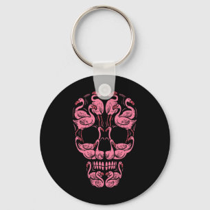 Chaveiro Cor-de-rosa Flamingo Crânio Cancer Sensibilização