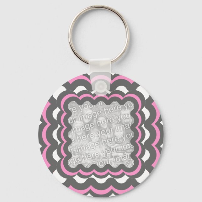 Chaveiro Cor-de-rosa n Cinza quadro modelo (Frente)