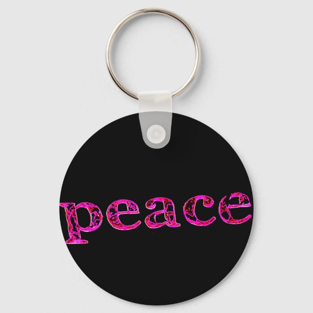 Chaveiro cor-de-rosa, paz, preto (Frente)