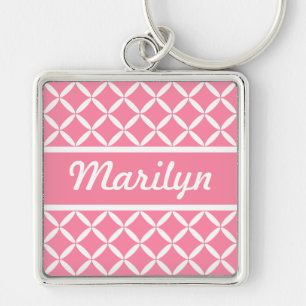 Chaveiro cor-de-rosa personalizado do teste padrã