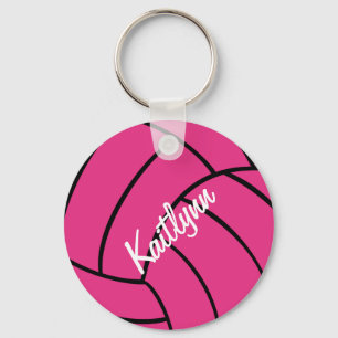 Chaveiro cor-de-rosa personalizado do voleibol