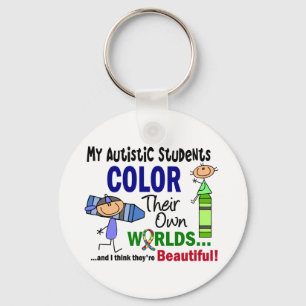 Chaveiro COR do autismo SEUS PRÓPRIOS estudantes dos MUNDO