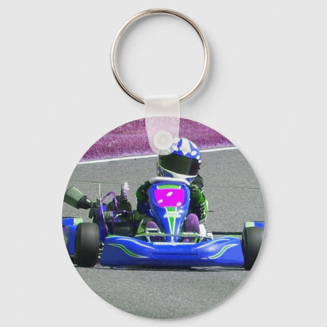 Chaveiro Cor invertida de Kart Racer (Frente)