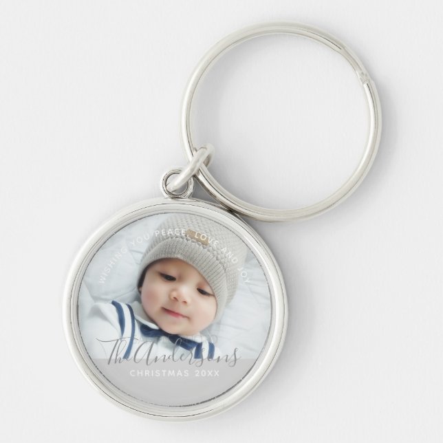 Chaveiro Cor Personalizada com Foto e Texto Personalizados (Frente)