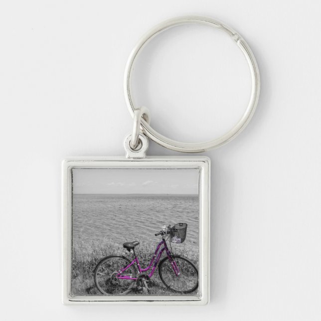 Chaveiro Cor seletiva da bicicleta da ilha Mackinac (Frente)